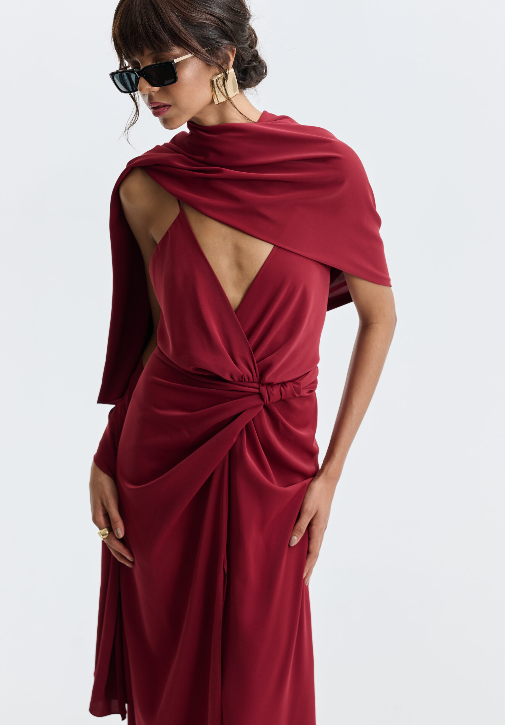 Pashimina Crepe De Alfaiataria - Vinho