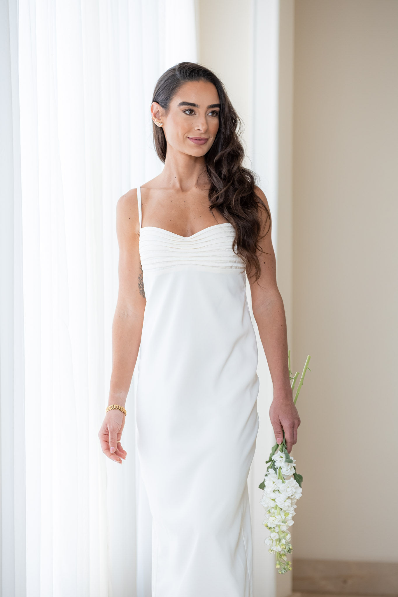 Vestido Bojo Drapeado Francesca - Off White