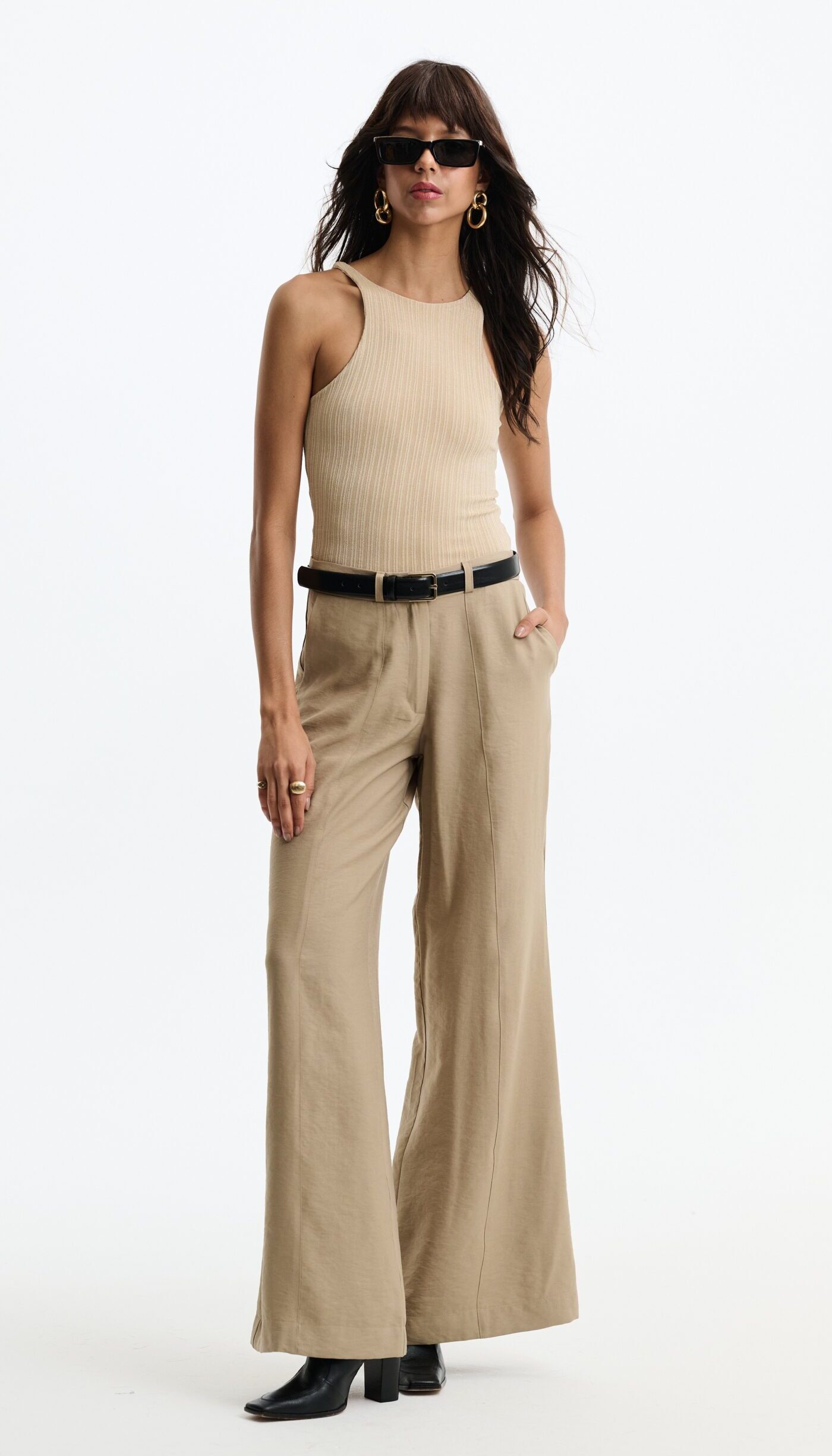 Regata Decote Redondo Lila - Areia Texturizada