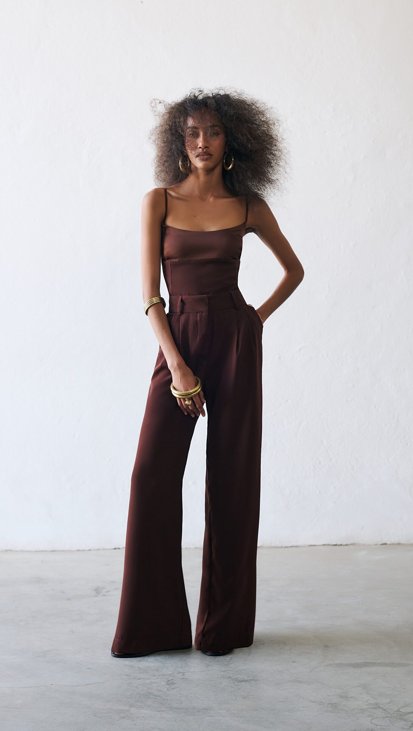 Calça de Alfaiataria Guta - Marrom