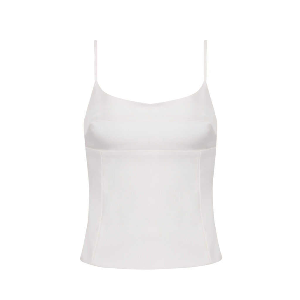 Blusa Alcinha Busto Acetinado Amélia - Branco - Imagem 2