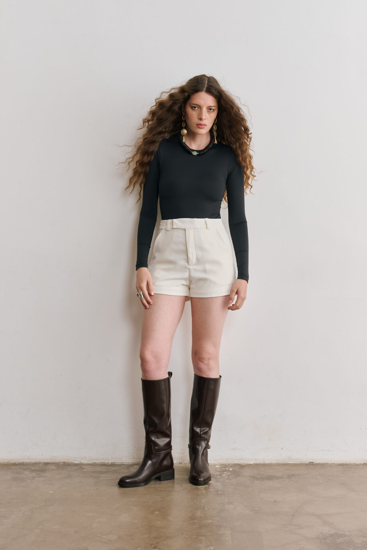 Short Alfaiataria Cintura Alta Sara - Branco