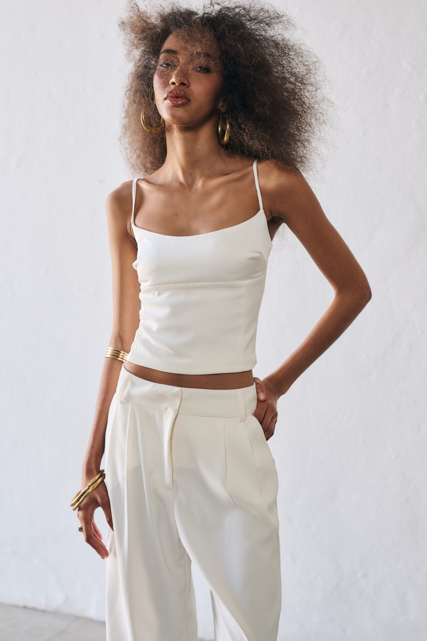 Blusa Alcinha Busto Acetinado Amélia - Branco