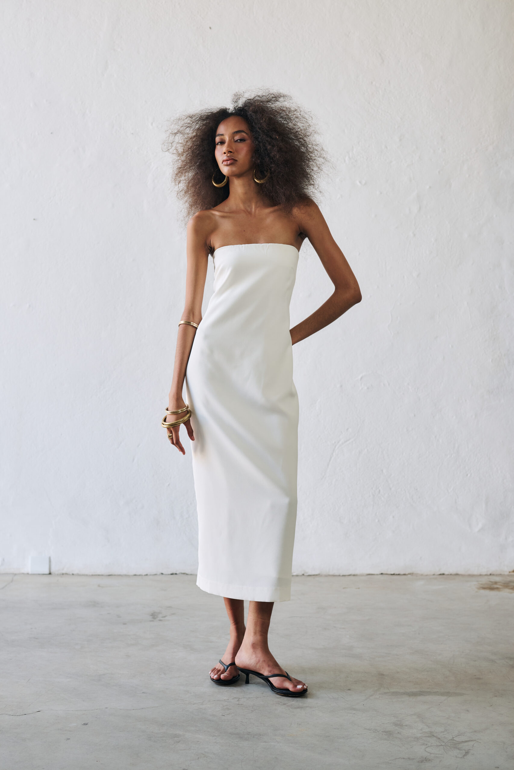 Vestido Midi Sem Alças Cleo - Branco - Imagem 4
