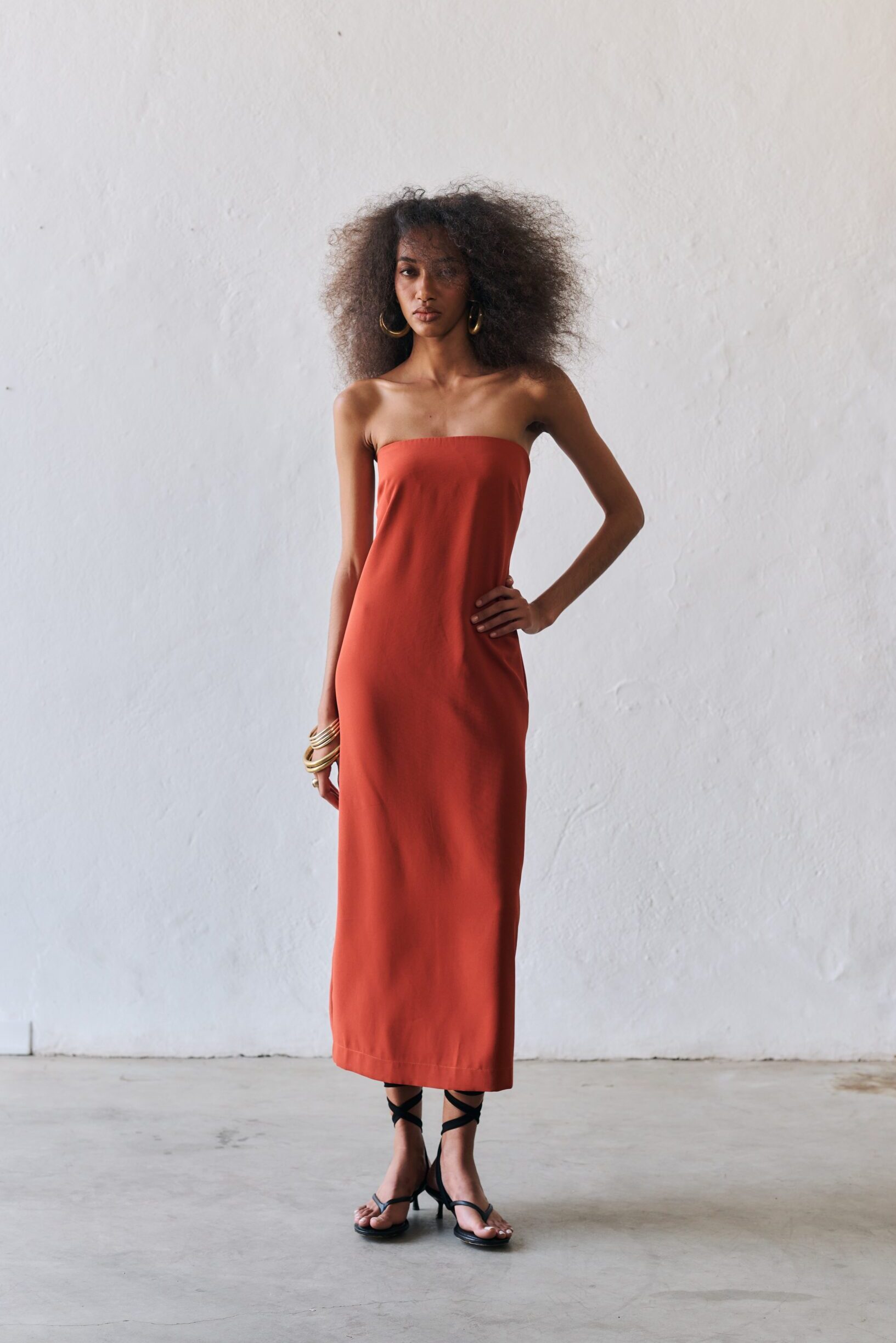 Vestido Midi Sem Alças Cleo - Terra