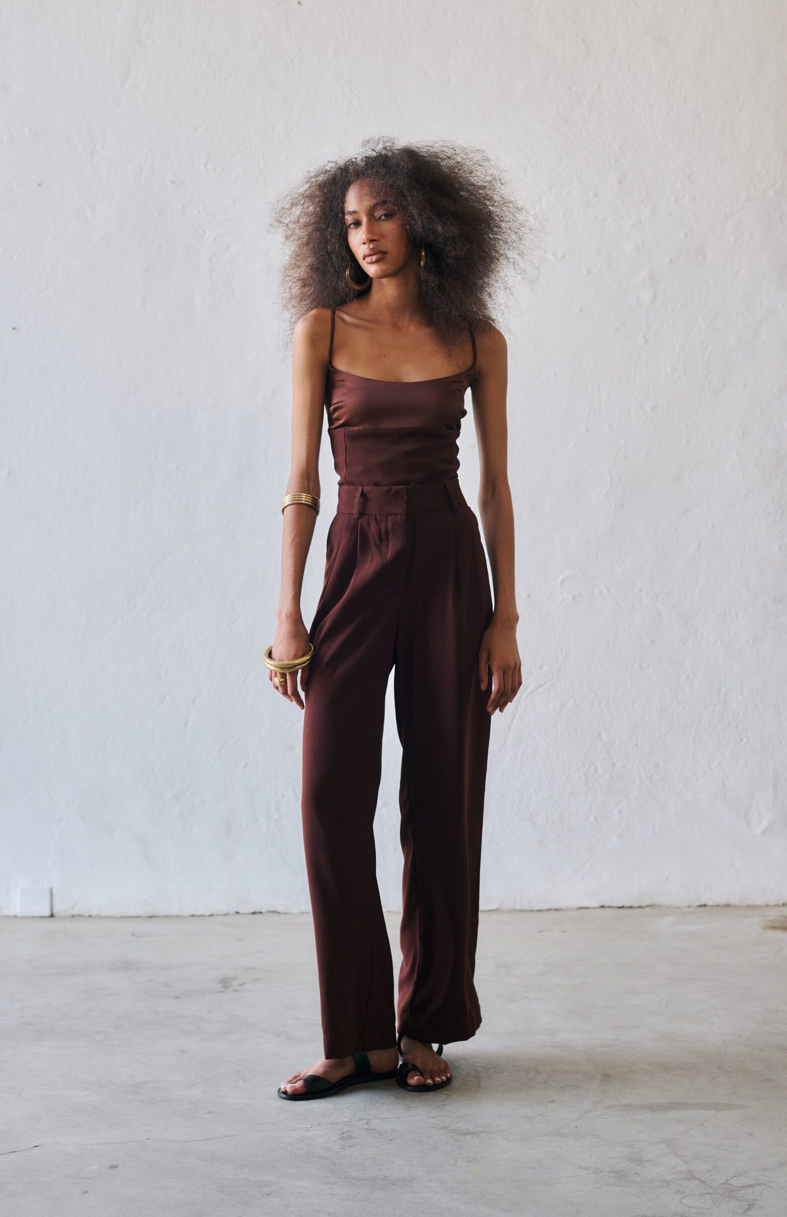 Blusa Alcinha Busto Acetinado Amélia - Marrom