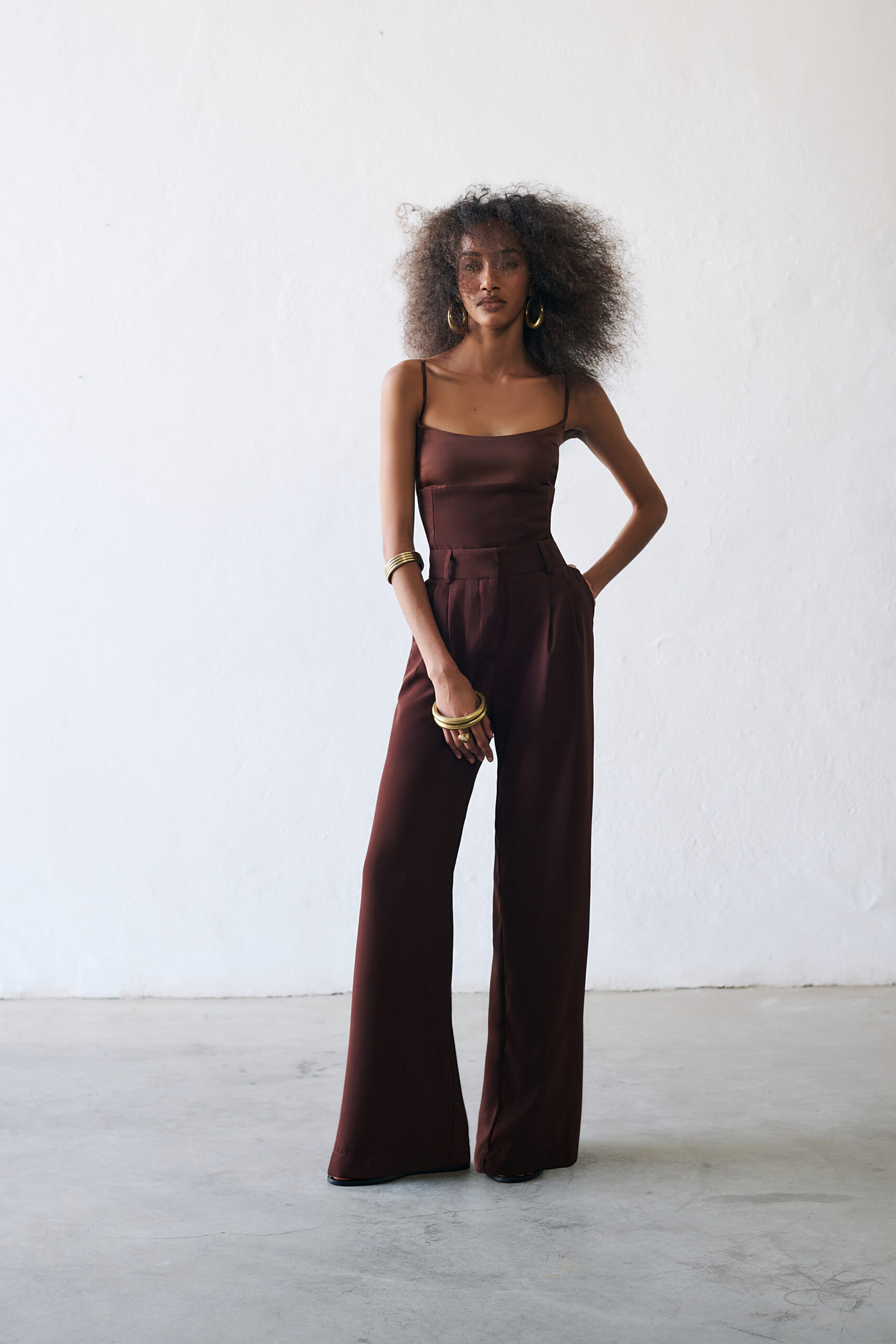 Calça de Alfaiataria Guta - Marrom