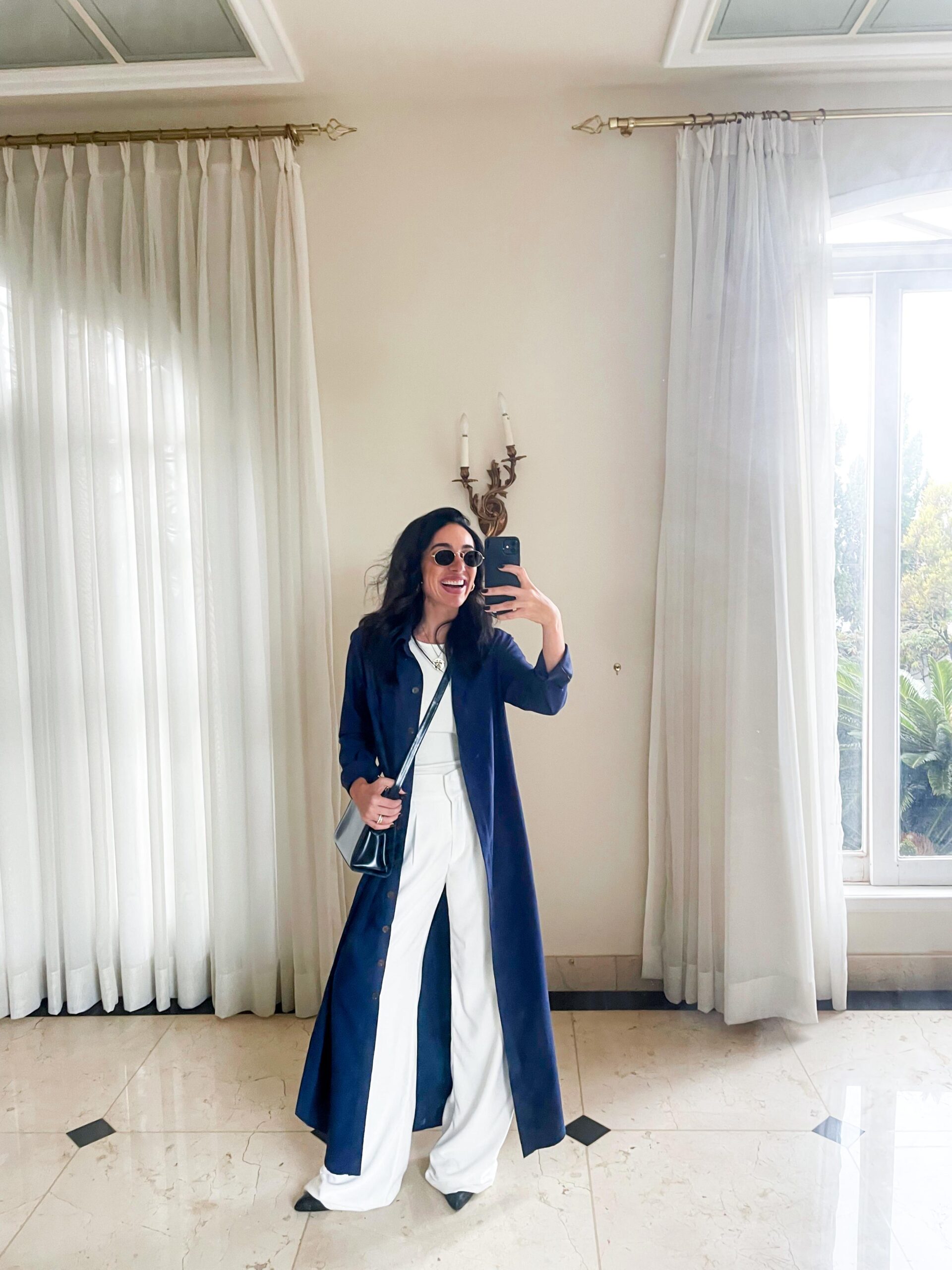 Chemise Midi Luisa - Marinho - Imagem 5