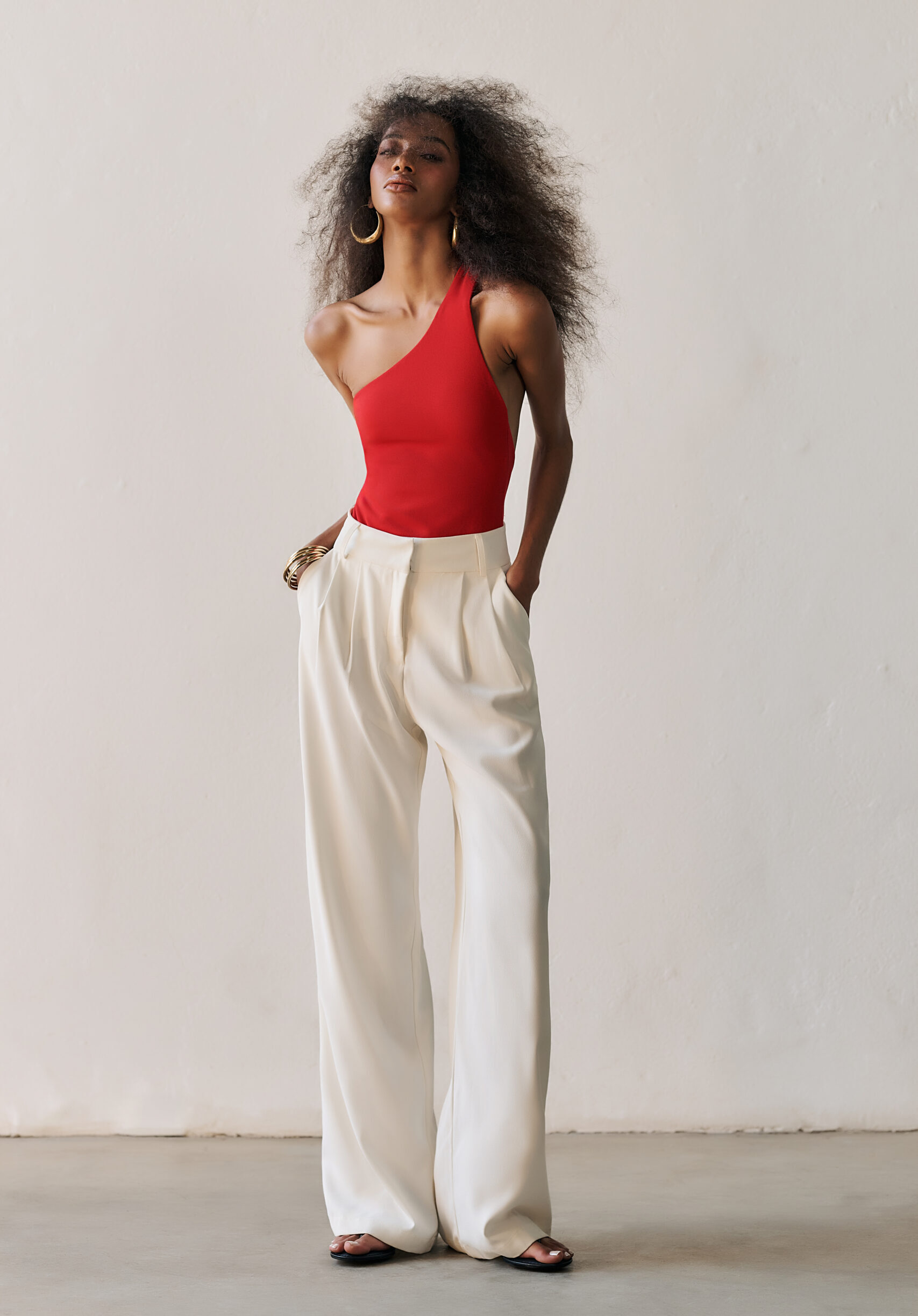 Body Um Ombro Só Chica - Vermelho