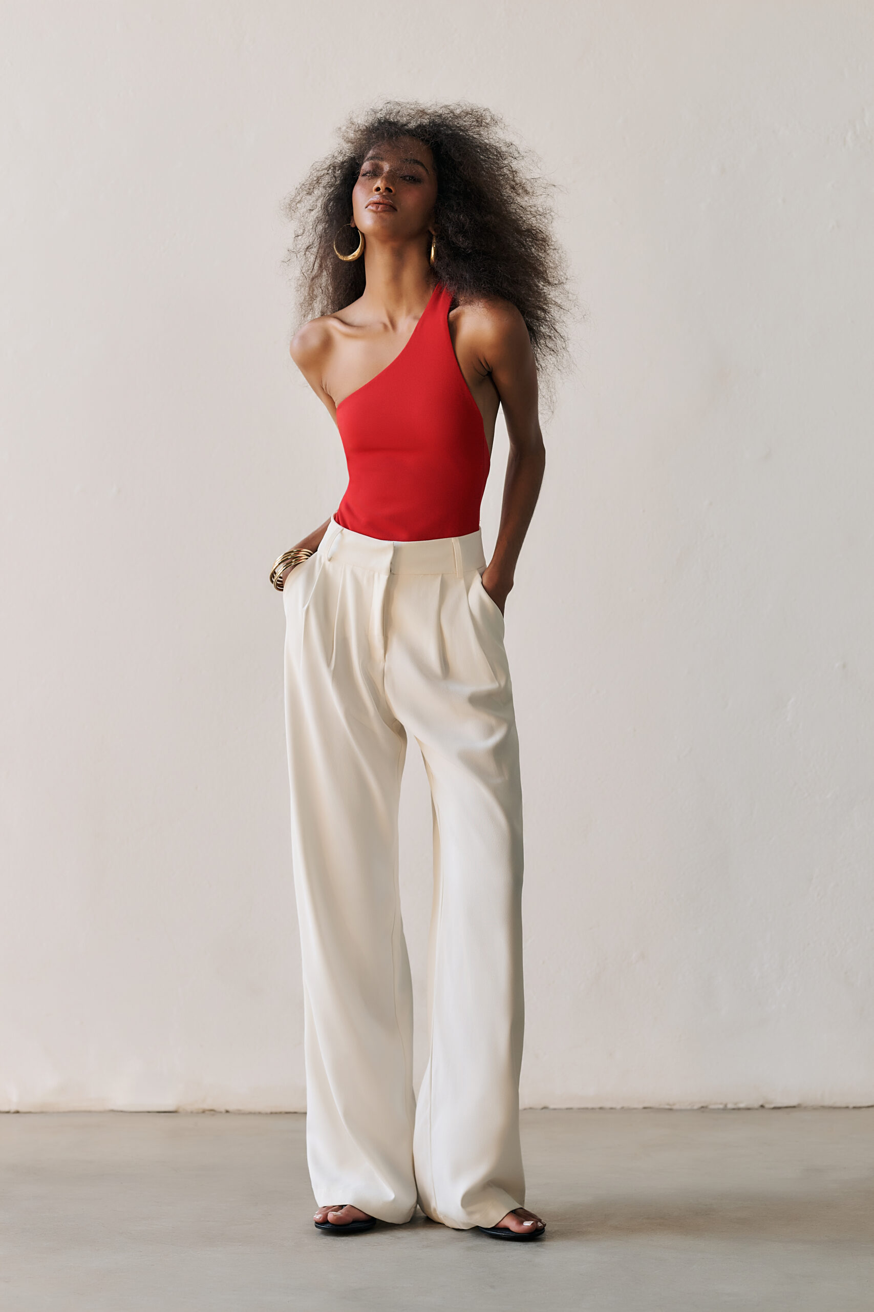 Body Um Ombro Só Chica - Vermelho