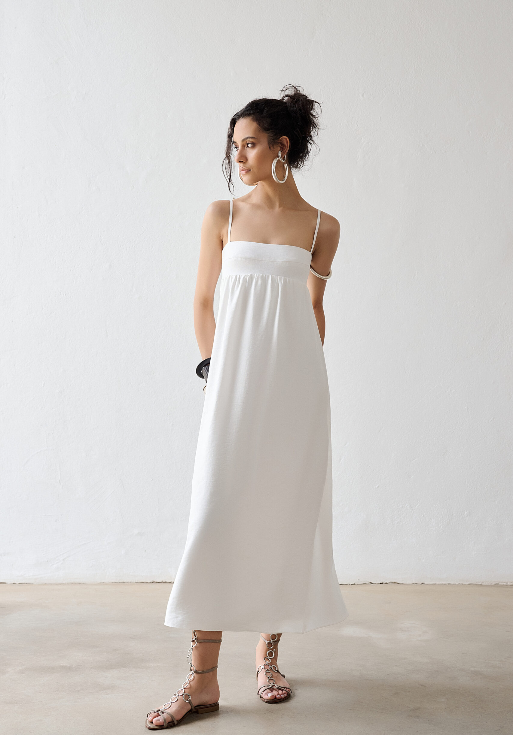 Vestido Longo Kora com Alcinhas - Off