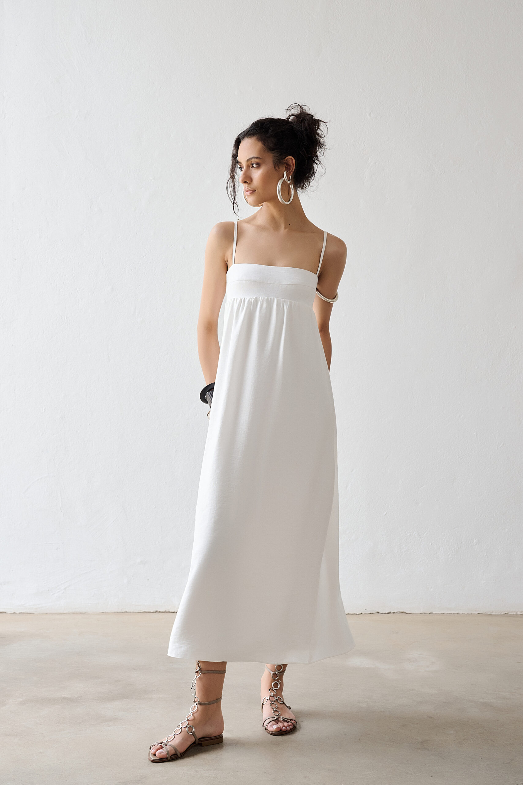 Vestido Longo Kora com Alcinhas - Off