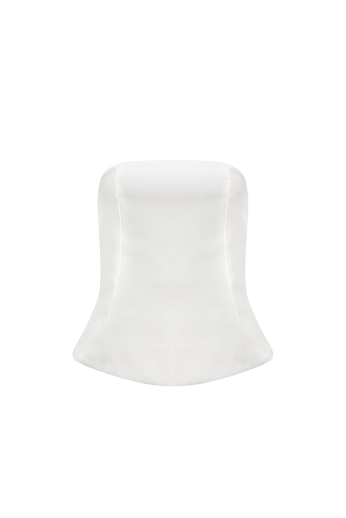 Blusa Peplum Sem Alças Olga - Branca - Imagem 4