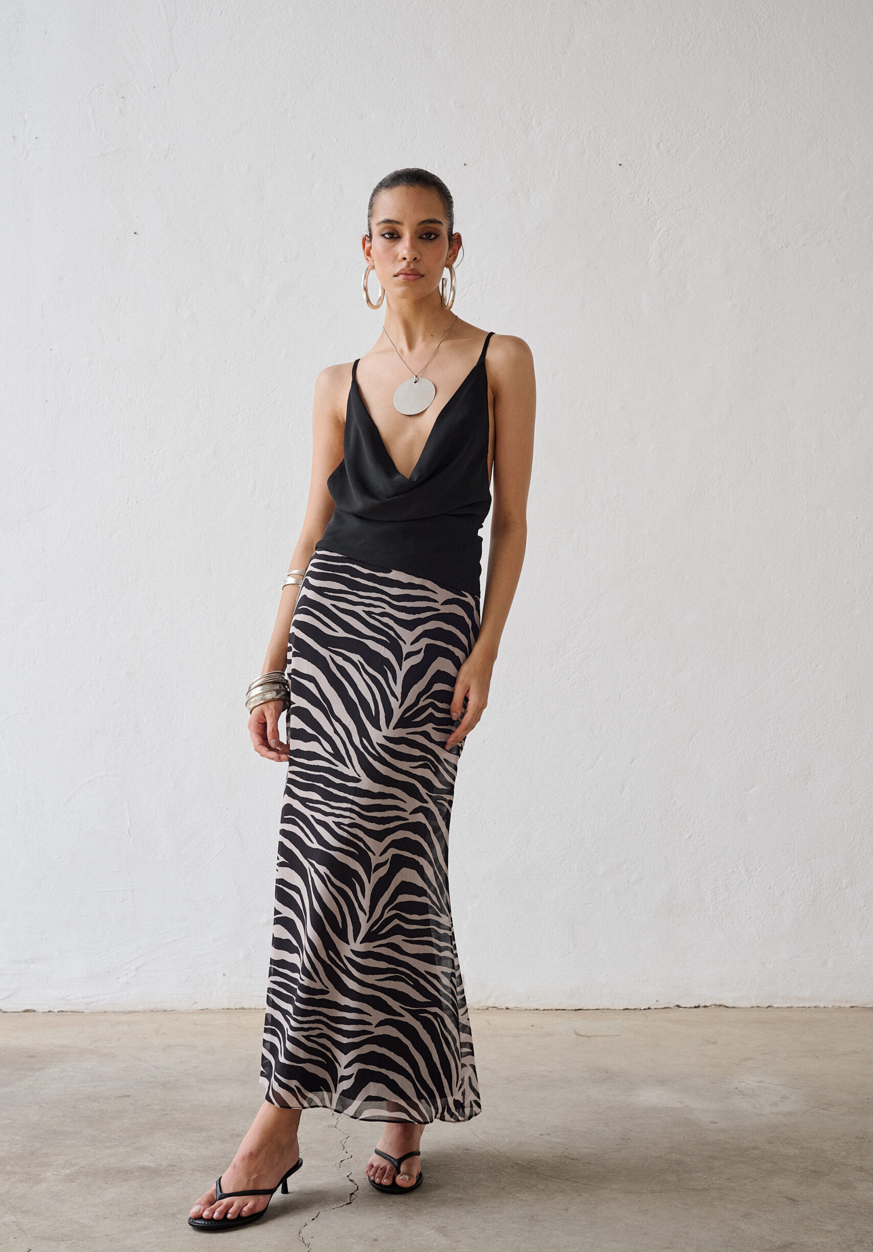 Saia Longa de Estampa Zebra - Zizi