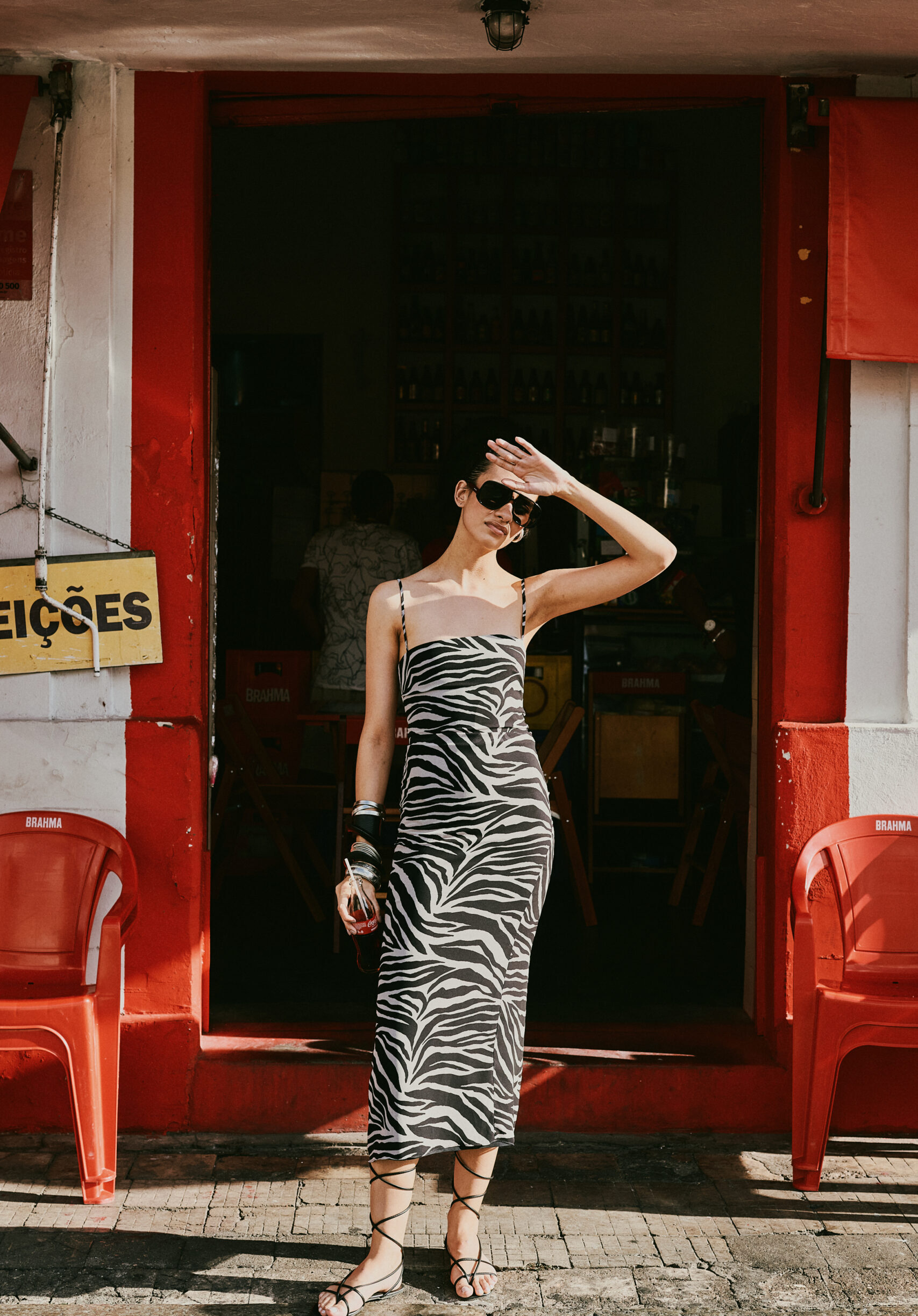 Vestido Midi Estampa Zebra - Zizi