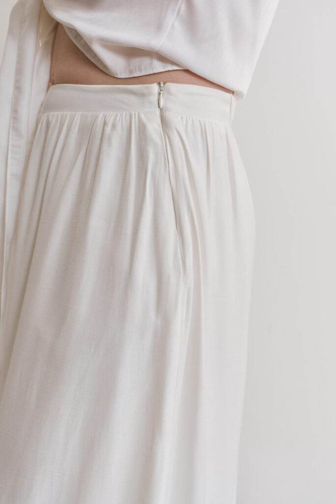 Calça Balonê Com Cós Elástico Luna - Off White - Imagem 5