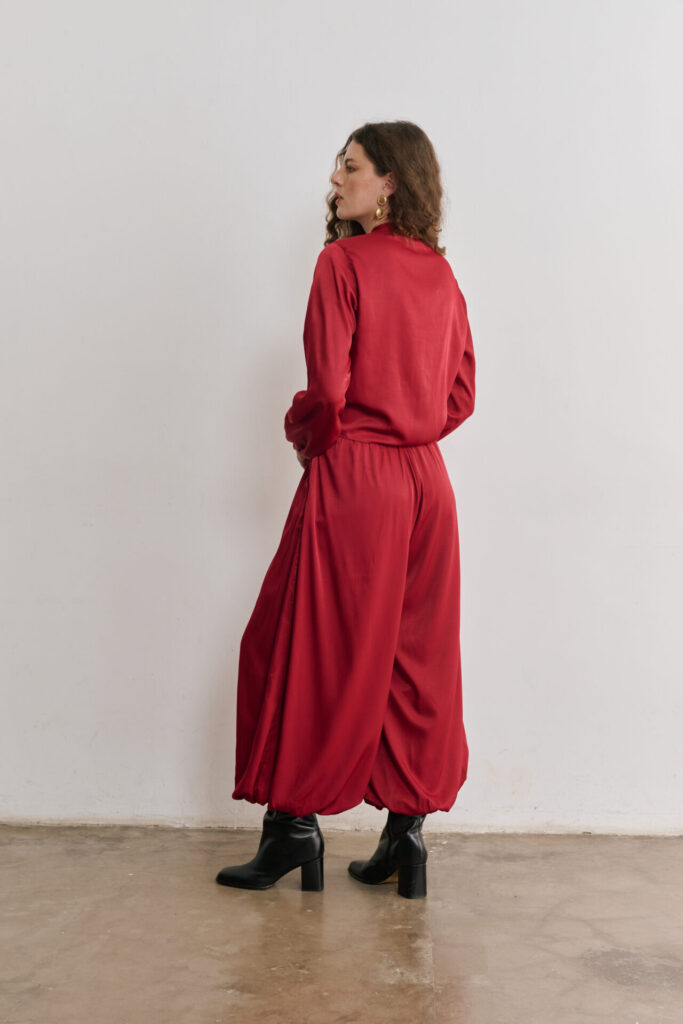 Calça Balonê Com Cós Elástico Luna - Vinho - Imagem 2