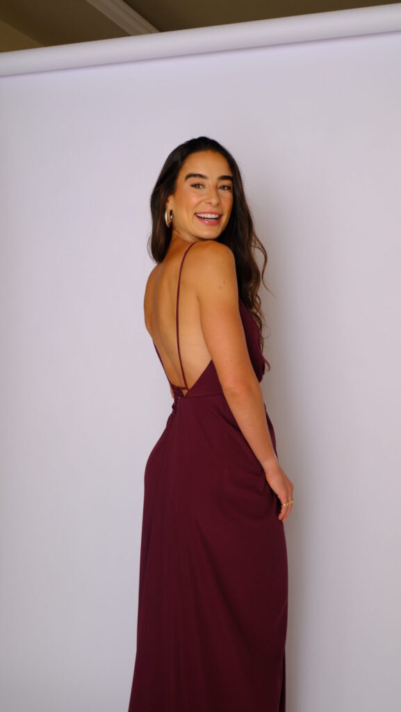 Vestido Drapeado Frente Única Com Fenda Pri - Uva - Imagem 6