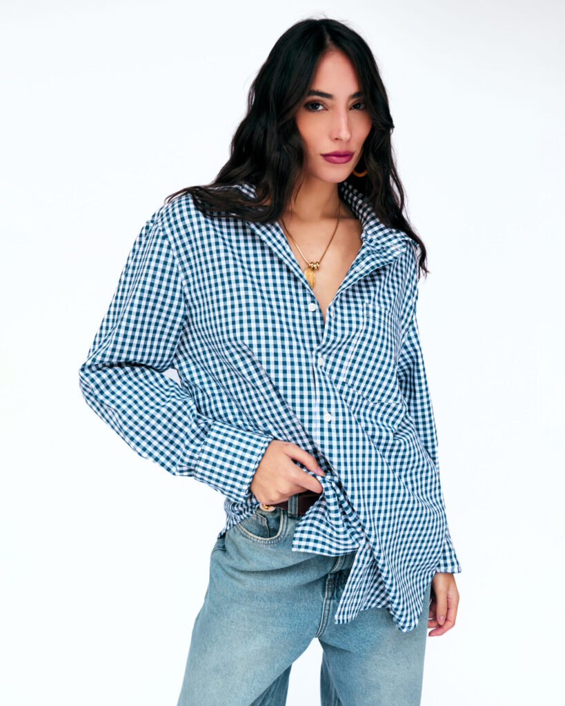 Camisa Manga Longa Xadrez Giulia – Azul - Imagem 2