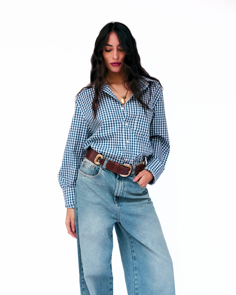 Camisa Manga Longa Xadrez Giulia – Azul - Imagem 5