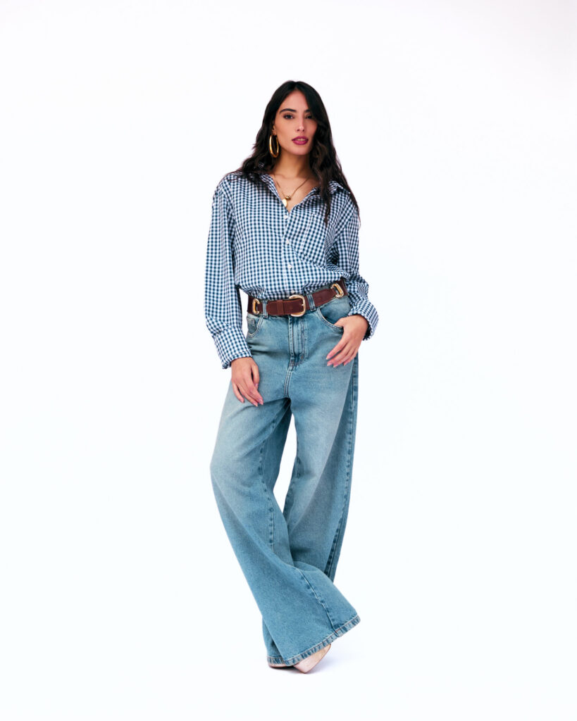 Camisa Manga Longa Xadrez Giulia – Azul - Imagem 3