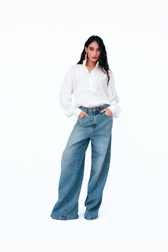 Calça Wide Leg Didi Jeans - Azul