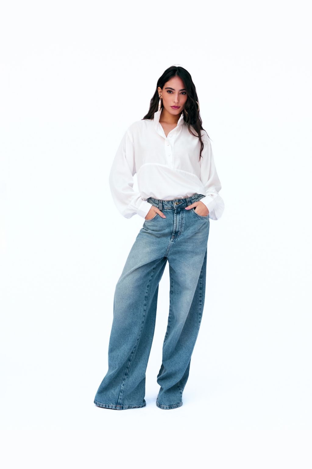 Calça Wide Leg Didi Jeans - Azul