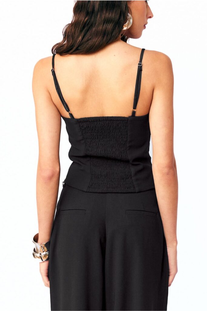 Blusa Alcinha Busto Acetinado Amélia – Preto - Imagem 3